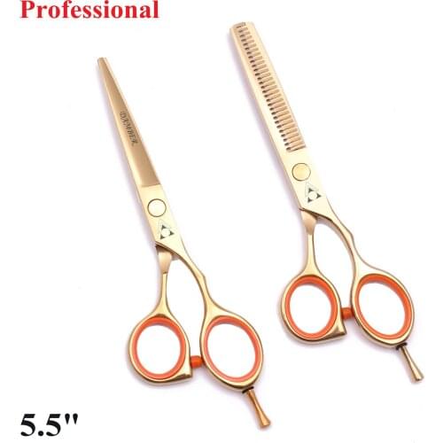 5.5 Hair Scissors Barber Professional Hairdressing Scissors Set Hairdresser Hair Thinning Scissors 440C Haircut Shears 1014