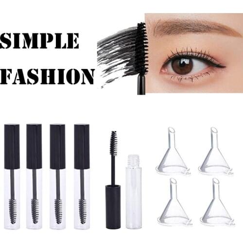 5Pcs 10ml Empty Mascara Tube Bottle Liquid Bottle Container Plastic Funnel Refillable Leakproof Makeup Tool