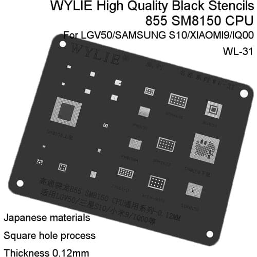 855 SM8150 CPU RAM For LG V50 SAMSUNG S10/XIAOMI 9 IQ00 Power IC CHIP SDR8150 77661-11 AFEM-9070 PM8150 BGA Reballing Stencil