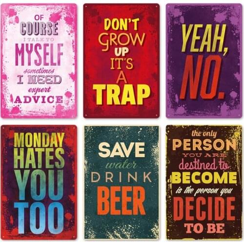 Diamond Painting New Vintage Poster Save Water Drink Beer Plates Retro Art Stickers Wall Decor for Bar Pub Club Room Decoration