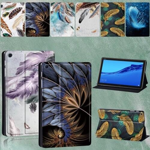 Tablet Cover for Huawei MediaPad M5 Lite 10.1"/MediaPad M5 10.8" Drop Resistance PU Leather Stand Protective Case + Free Stylus
