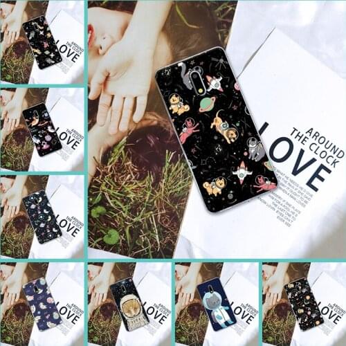 Phone Case For Nokia 7 Plus X71 X6 Nokia2 Nokia3 Nokia5 Nokia6 Cat Space Cute Silicone Back Cover For Nokia 1 Plus 2 3 5 6 8 9