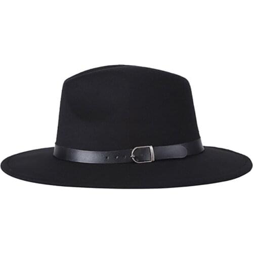 Elegant Imitation Woolen Women Fedoras Top Jazz Hat Round Caps Bowler Hats Men Retro European American Unisex Adjustable
