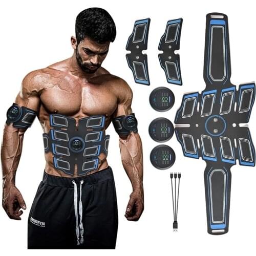 Electrostimulation Muscle Stimulator Trainer EMS Abdominal Vibrating Belt Electric Muscle Shaper Training Gear Home Gym Fitness