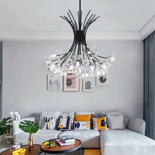 Dandelion crystal lamp chandelier Nordic post-modern living room bedroom study restaurant interior LED decorative lighting