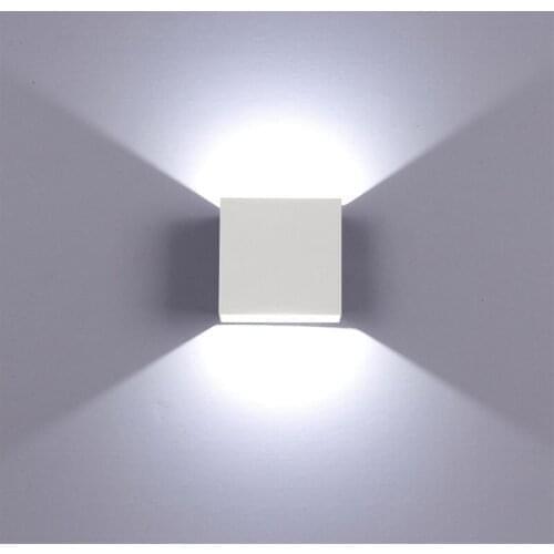 6W lampada luminaria LED Aluminium wall light rail project Square LED lamp bedside room bedroom lighting