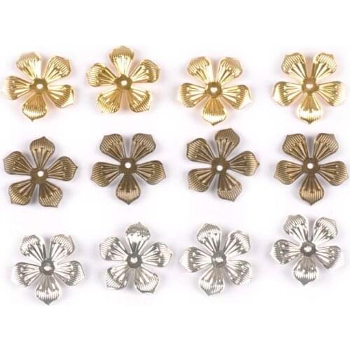 3 Colors Metal Crafts Flower Filigree Wraps Connectors Embellishments For Diy Handmade Scrapbooking Home Decor 50Pcs 22mm YK0742