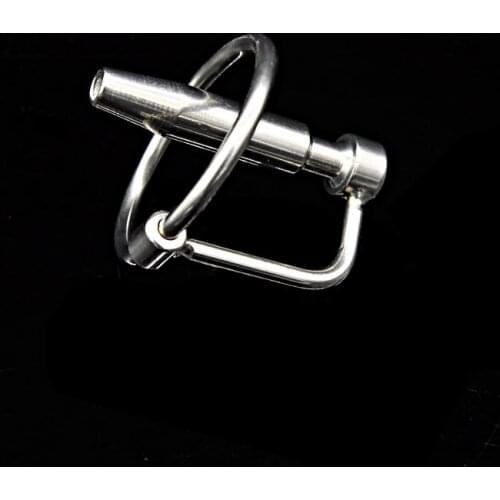 Male Stainless Steel Urethra Catheter with 2 size Cock ring,Penis Urinary Plug,Sex Toy,Adult Game,Urethra Stimulate Dilator A074