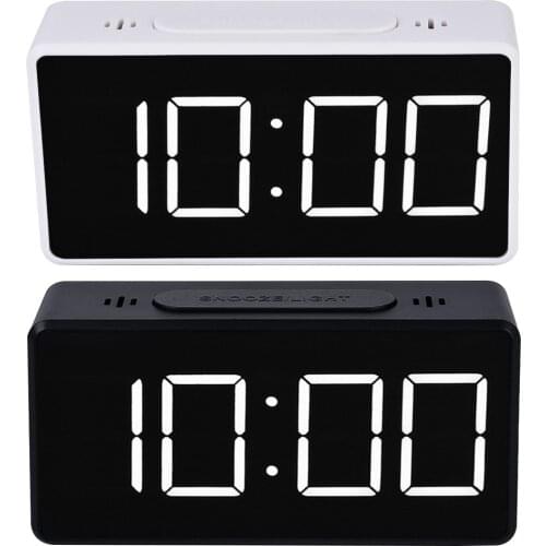Table clock Digital Mirror LED Display Alarm Clock Simple Desk Clock With USB For Kids
