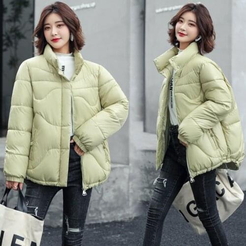 2021 new Winter Down Jacket Womens With Zipper Bread jacket Korean Style women Loose Padded Parkas Thick Warm Cold Coat