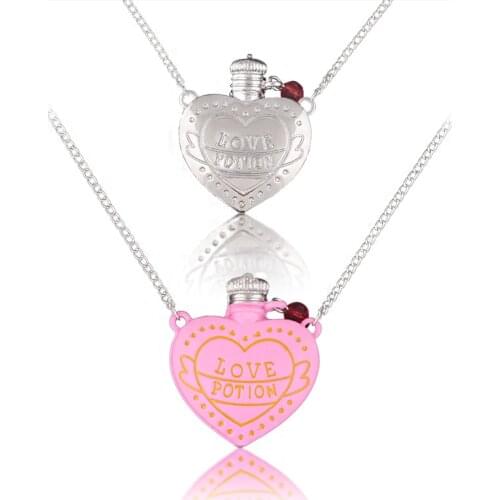 New Creative Love Poison Necklace Magic Love Potion Heart-Shaped Bottle Fashion Pendant Collar Woman Jewelry Accessories Gifts