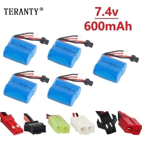 Original 7.4v 600mAh Li-ion battery for H100 H102 2S 18350 7.4v Li-ion Battery for JJRC S1 S2 S3 S4 S5 High Speed RC boat 10pcs