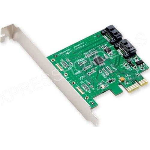 PCI-E Express To 2 Ports SATA3.0 SATA III Extender Card w/Low Profile ASM1061