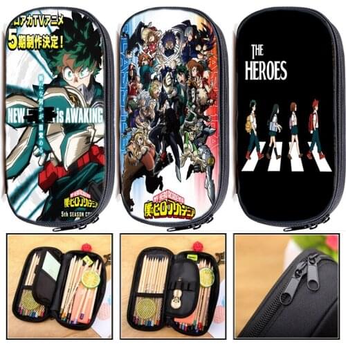 Multifunction Kids My Hero Academia Season 5 Pencil Case Children Cartoon Anime Pencil Box Boys Girls Students Stationery Bag