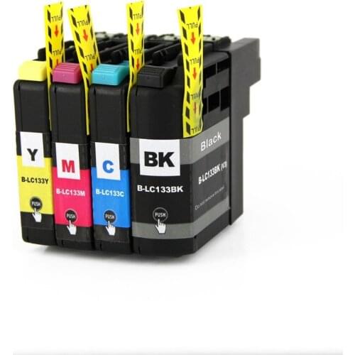 Full Ink 4 PCS Ink Cartridge LC133 Printer for Brother MFC-J245 J470DW J475DW J650DW J870DW J4410DW J4510DW J4710DW With Chip