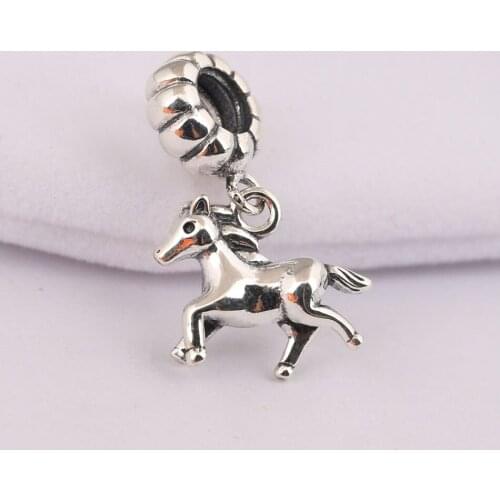 S925 Silver Animal Bead Charm Cute Zodiac Horse Dangle Pendant Beads for Women Bracelet & Bangle DIY Jewelry