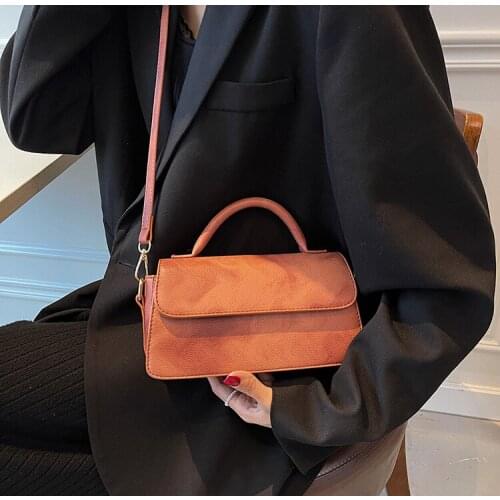 Women novetly niche small flap vintage crossbody bag for female pu leather mini brown blue green unique shoulder handbag