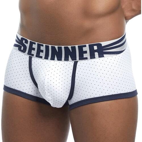 Male Panties Breathable Boxers Cotton Men Underwear U Convex Pouch Sexy Underpants Printed Homewear Shorts