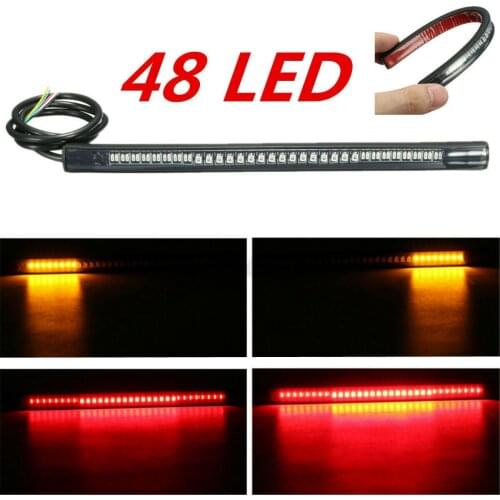 Waterproof Super Bright Flexible Strip Light Decoration 48 LED Light Signal Light Universal For Auto Car Motorcycle Truck