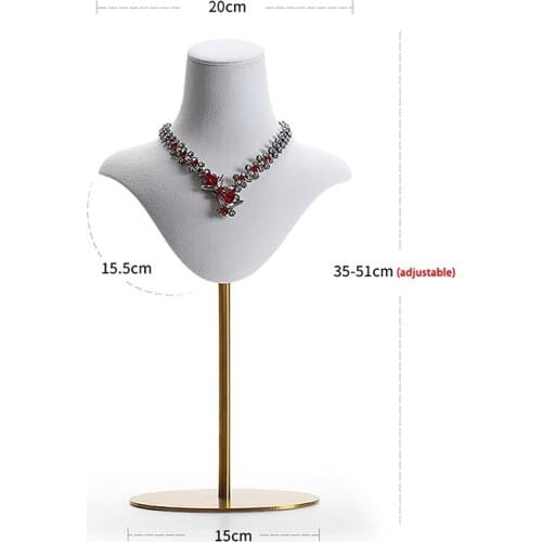 Jewelry Display Organizer Stand Microfiber Bust Necklace Pendant Half Body Show Case for Business Shows