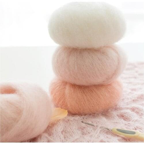 1 Roll 25g/ball Mohair Yarn Crochet Skin-friendly Baby Wool Yarn for Knitting Sweater Scarf Shawl DIY Hand Knitting Supplies