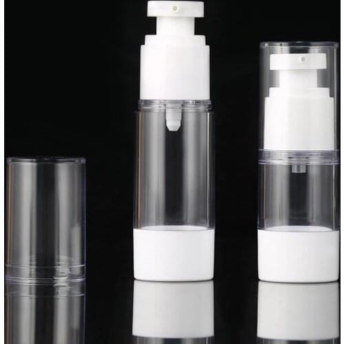 100pcs/lot 15ml 30ml 50ml 100ml Plastic Travel Refillable Bottle Transparent Airless Pump Perfume Liquid Vacuum Cream Bottle