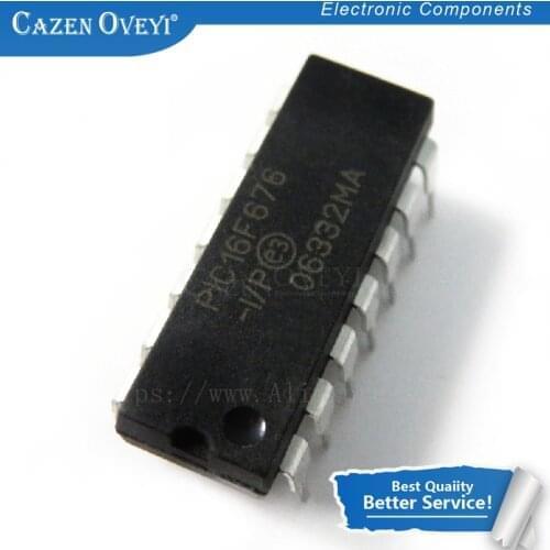 2pcs/lot PIC16F676-I/P PIC16F676 PIC16F676-IP DIP-14 IC In Stock