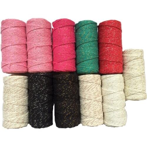 30pcs/lot metallic cotton bakers twine 12ply thick, 100m/spool