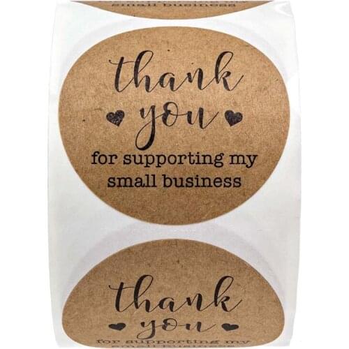 500pcs Thank You for supporting My Business Kraft Stickers Seal Label Scrapbook