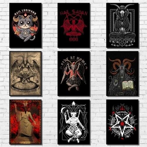 5D DIY Diamond Painting Baphomet Poster Christian Devil Rhinestone Art Picture Diamond Embroidery Mosaic Home Decoration Gift