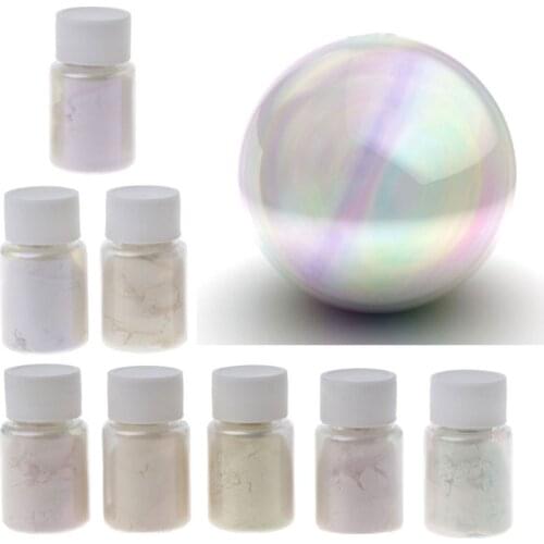 8 Colors Polarized Diamond Pearl Pigment Powder Aurora Mica Resin Pigments Kit