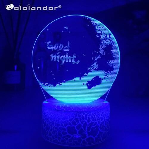 Moon Good Night Theme Acrylic 3D Light LED Night Light 7 Color Usb Battery Touch Mood Light Christmas Gift Lantern Dropshipping