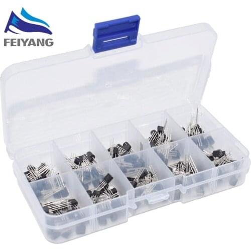 BC337 BC327 2N2222 2N2907 2N3904 2N3906 S8050 S8550 A1015 C1815 10Values*20pcs=200/set Transistors Box Pack Transistor kit TO-92