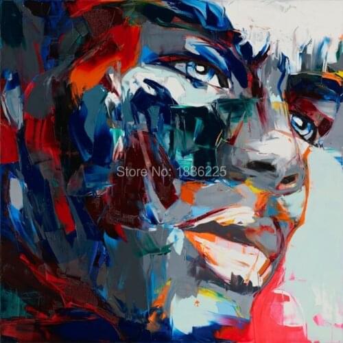 Free shipping Pop Art Nielly Francoise man Face Modern Abstract 100% Handmade Oil Painting on canvas home decoration