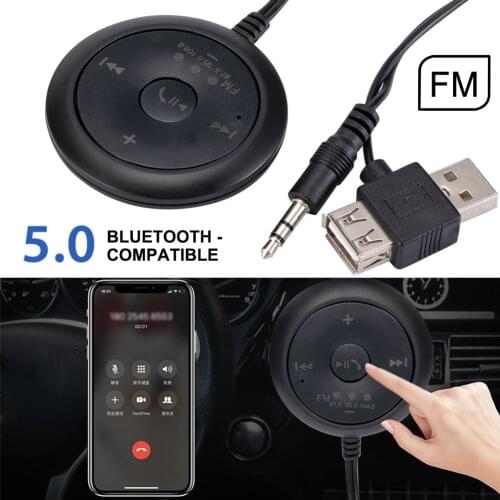 Bluetooth-compatible Wireless Receiver and Transmitter Adapter For Car Stereo FM Radio Hands-free Call Support AUX USB with Mic