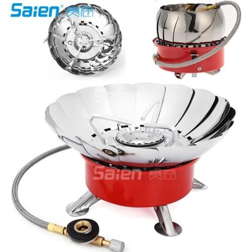 Camping Gas Stove Burner, Windproof Backpacking Hiking Stove, Portable Lightweight Outdoor Folding Propane Camp Stove