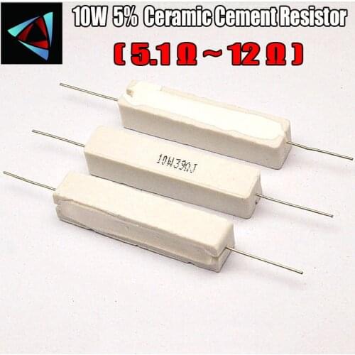 10W 5% 5.1 7.5 8.2 10 12 ohm R Ceramic Cement Resistor / Resistance Passive Component