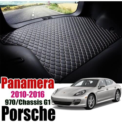 Leather Car Trunk Mat For Porsche Panamera 970 2010-2016 Chassis G1 Trunk Boot Mat Liner Pad Cargo Liner liftback 2013 2014 2015