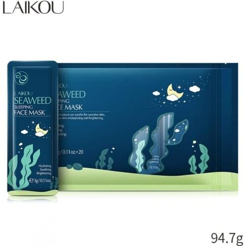 LAIKOU 20Pieces Seaweed Sleep Mask Disposable Hydrating Moisturizing Brightening Soothing The Sensitive Skin Sleeping Mask