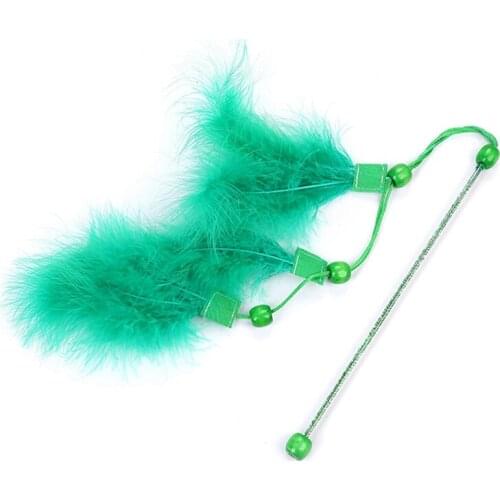 Legendog 1pc Cat String Teaser Toy Interactive Faux Feather Soft Kitten Wand Toy Pet Wand Teaser Pet Accessories Pet Supplies