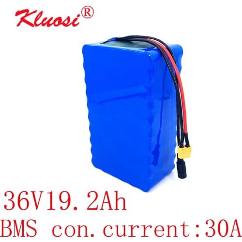 KLUOSI 10S6P 36V 19.2Ah 20A 36V Battery 1000W with 30A BMS 37V Lithium Battery Pack for Ebike Electric Car Bicycle Motor Scooter