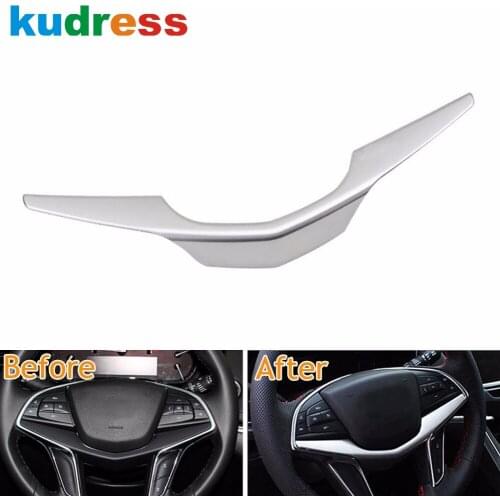 For Cadillac XT5 2016 2017 ABS Matte Car Steering Wheel Cover Mouldings Trim Strip Styling Sticker Accessories