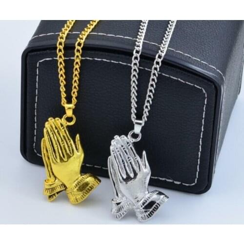 Fashion neutral punk cross hand Necklace Pendant buckle sweater chain Cuban inner chain necklace