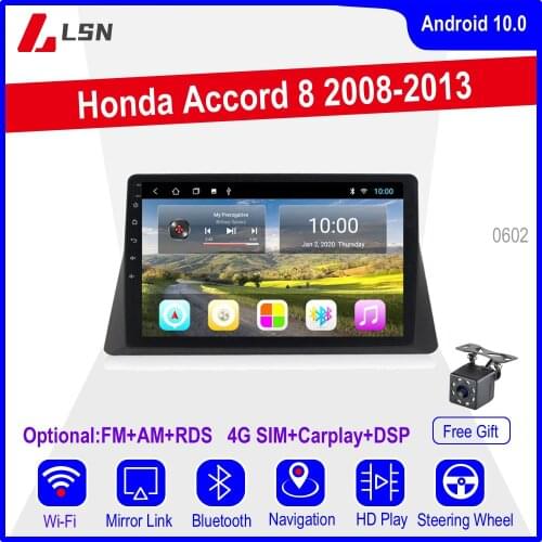 10" Android 10 For Honda Accord 8 2008,2009,2010,2011,2012,2013 Multimedia Radio Video GPS Navigation Car Navi Player Auto Radio
