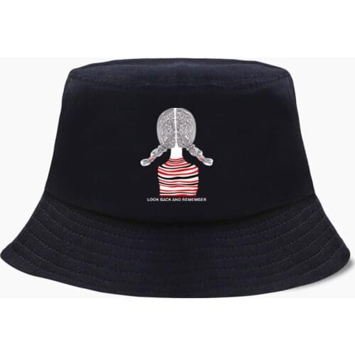 Look Back And Rember Kpop Girl Bob Bucket Hats Summer Mens Panama Women Fisherman Hat Cotton Korean Black Caps Hip Hop Beach Cap