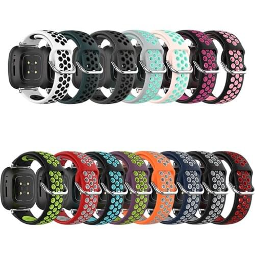 Soft Silicone Watch Strap for Fitbit Versa3/ Fitbit Sense Replacement Wristwatch Band with Metal Buckle