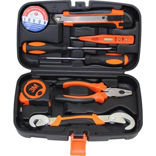 9pcs Household Tools Set Home use Tool Kit herramientas gereedschap herramienta wood tools Case ferramentas manuais HTS009