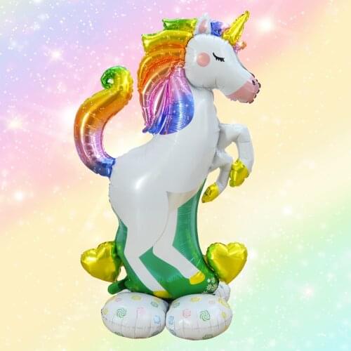 New Giant Stand Unicorn Horse Foil Balloons Birthday Party Wedding Decorations