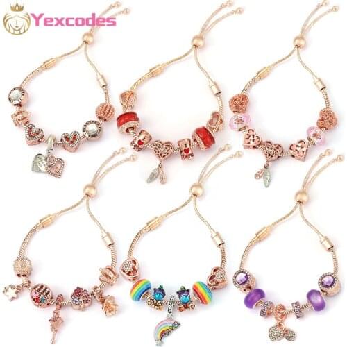 BRACE CODE Rose Gold charm Lady Charm Bracelet Size Adjustable Brand Lady Gift Cross-border Supply Fine Gifts