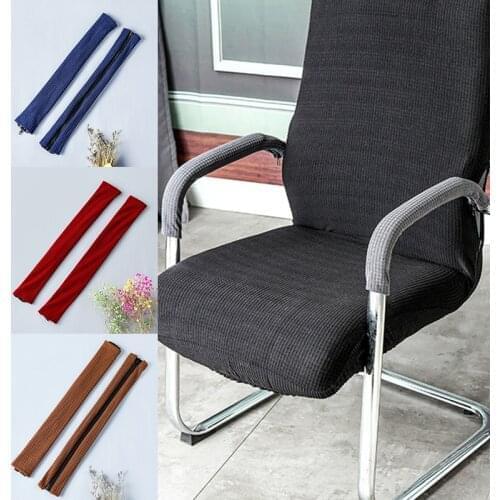 2pcs Solid Color Elastic Armrest Cover For Home Office Hotel Armchairs Armrest Gloves Slip-On Dustproof Chair Handrail Cover